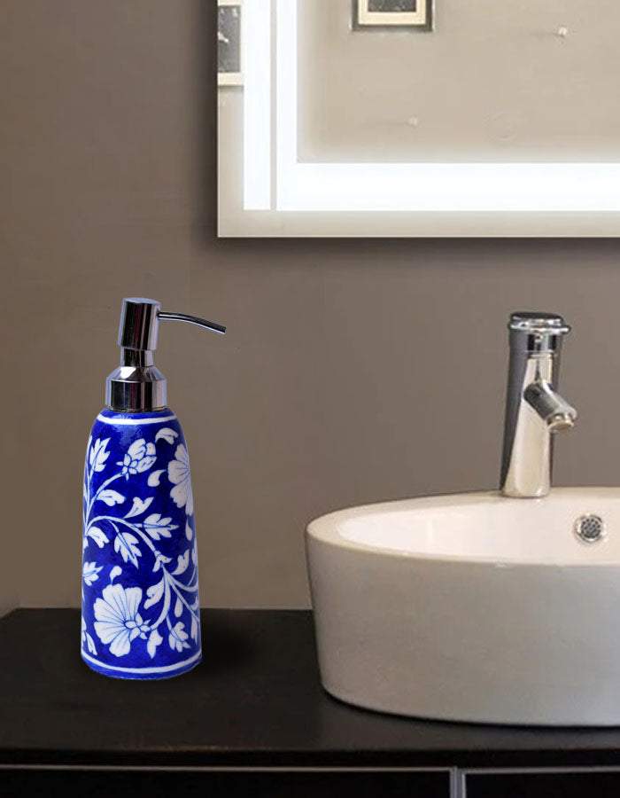 Blue Base Floral soap dispenser1